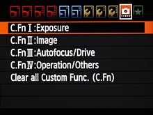 Canon EOS 7D CFn menu