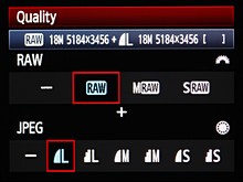 Canon EOS 7D menu guality