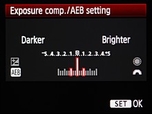 Canon EOS 7D Menu AEB