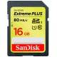 SanDisk SDHC 16GB Extreme Plus 80MB/s Class10