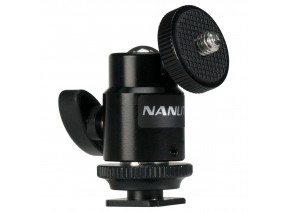 Nanlite Mini Ball Head with Hot Shoe Adapter and 1/4''-20 Mount