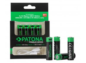 PATONA 1410 Premium USB-C 4x AA  1.5V Li-Polymer 3000mWh/2000mAh