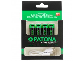 PATONA 1410 Premium USB-C 4x AA  1.5V Li-Polymer 3000mWh/2000mAh