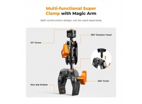 K&F Concept Super Clamp with Ballhead Magic Arm KF31.083