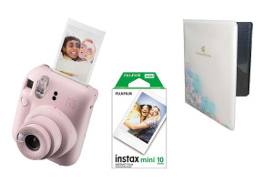 FUJIFILM INSTAX MINI 12 Instant Film Camera (BLOSSOM PINK) + INSTAX Mini Film 2-Pack  + GRATIS Album