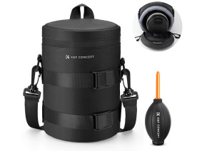 K&F Concept Camera Lens Pouch Case, Waterproof Zipper Lens Protective Bag KF13.189