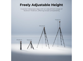K&F Concept Aluminum Travel Camera Tripod with Arca Ball Head KF09.171 - slika 6