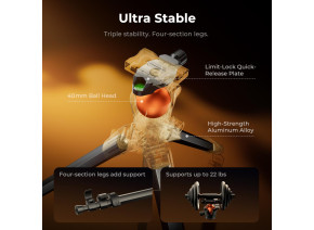K&F Concept Aluminum Travel Camera Tripod with Arca Ball Head KF09.173 - slika 5