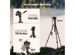 K&F Concept Aluminum Travel Camera Tripod with Arca Ball Head KF09.179 - slika 2