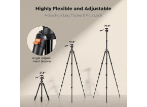 K&F Concept Aluminum Travel Camera Tripod with Arca Ball Head KF09.179 - slika 5